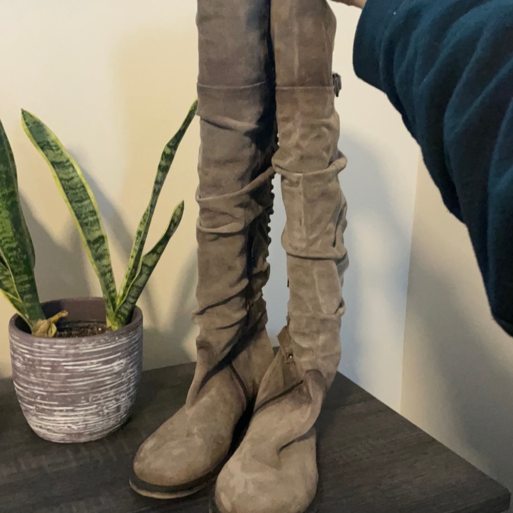 Boutique 9 dark khaki color over the knee boots, size 6 1/2